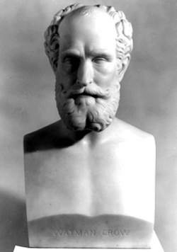 Harriet Hosmer, Portrait of Wayman Crow, Sr., 1866, Carrara marble