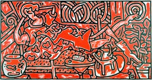 Keith Haring, *Red Room* (1988), Acrylic on canvas