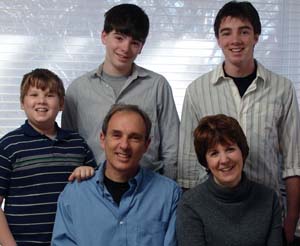 Janet and Charles with their sons, (from left) Greg, Eliot and Nathaniel.