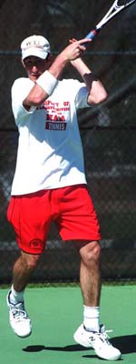 The Bears' Brian Alvo — degree candidate in Arts & Sciences — qualified for the NCAA Division III Singles Championships but was eliminated in the first round.