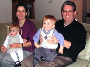 Bart Hamilton and his wife, Ursula Kopij, enjoy Thanksgiving Day with their twins, Bogdan (right) and Nina.