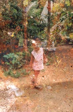 Kinglow found this photograph of a child among piles of debris — which included shoes washed up on the beach and household appliances — that the aid workers saw on a daily basis.