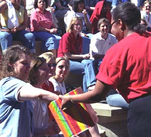 Drawings for prizes were held in Bowles Plaza.