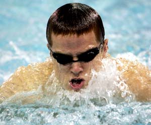 Junior Eric Triebe finished eighth nationally in the 100-yard freestyle at the NCAA Championships in March. In the preliminaries of the same event, he recorded a school-record 45.69.
