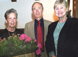 (From left) Alice Becker, Benjamin Sandler and Beverly Fogelman were honored at the retiree luncheon Sept. 14 at Whittemore House.