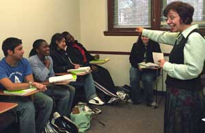 Fatemeh Keshavarz, Ph.D., instructs students in her