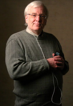 Among the faculty images on display at the Olin School of Business is this one of Raymond T. Sparrowe, Ph.D., the Marcile and James Reid Professor and associate professor of organizational behavior. The photograph captures an aspect of his overall personality, and underneath it is printed an explanation of some of his recent research.