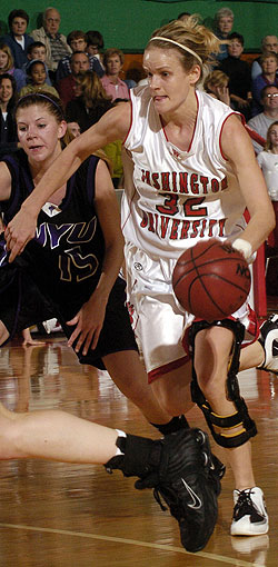 The Bears' Kelly Manning (in action earlier this season) paced the Bears with a University Athletic Association-record 39 points in an 87-77 win at the University of Chicago Feb. 25. Thirty-nine points is a career-best for the senior and was just one point shy of tying the school single-game record.