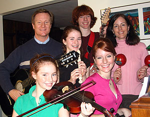 Daniel Brennan, M.D., and his family enjoy making music together. (From left) Maddy, Meaghan, Chris, Katie and Susan.
