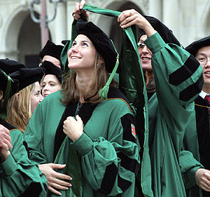 In a Commencement tradition, master's and doctoral students