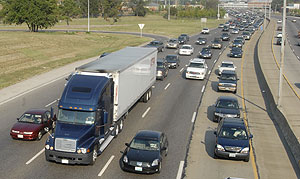 This moderately heavy westbound traffic on Highway 40-Interstate 64 at Hampton Avenue may be reduced to just one lane in each direction when the $535 million New I-64 construction project gets under way next year.