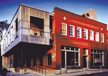 The Pittsburgh Glass Center, which Bruce Lindsey designed with Davis Gannon Architects, was chosen as a Top 10 Green Project for 2005 by the American Institute of Architects' Committee on the Environment.