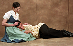 Lisa Sullivan as Hulda and Lee Osorio as Oskar
