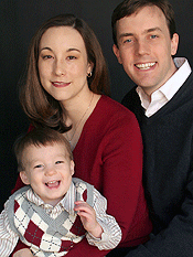 Shelly Sakiyama-Elbert and her husband, Don, with son, Alex, who turns 2 Feb. 23.