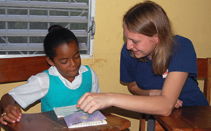 Sophomore Rachel Amthor traveled with the Campus Y to Belize March 12-17 to explore eco-tourism. She found one of the more rewarding parts of her trip was working with children in an after-school program at the Belize City YMCA.