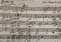 Another example of a musical manuscript used to train students is this facsimile of a Mozart string quartet written in the composer's own hand.