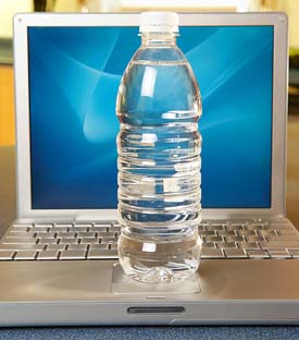 It's easy being green: Idling computers and bottled water, when used wisely, can make minimal impacts on the Earth.