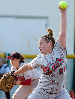 Senior Kaylyn Eash seems to do it all for the Bears, pitching and contributing with her bat as well. Through April 26, she had a team-leading nine home runs and 24 RBIs.