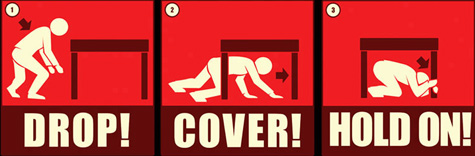 Drop! Cover! Hold on!