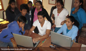 Gold Mountain Coffee Growers provides computer classes and other services to Nicaraguan coffee producers and families.