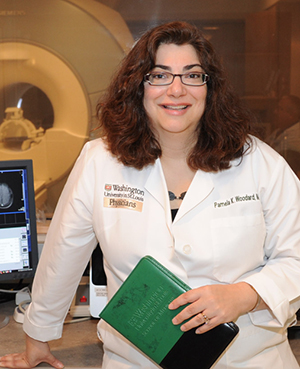 Pamela Woodard, MD, led a team that designed a new imaging agent that may light up dangerous plaque in arteries. 