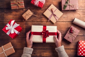 Holiday presents on a table
