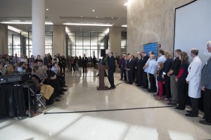 David Perlmutter speaks during an event on the Medical Campus