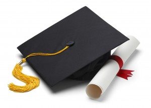 Graduationa cap and diploma