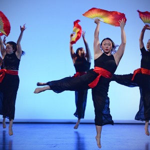 performers dance with fans