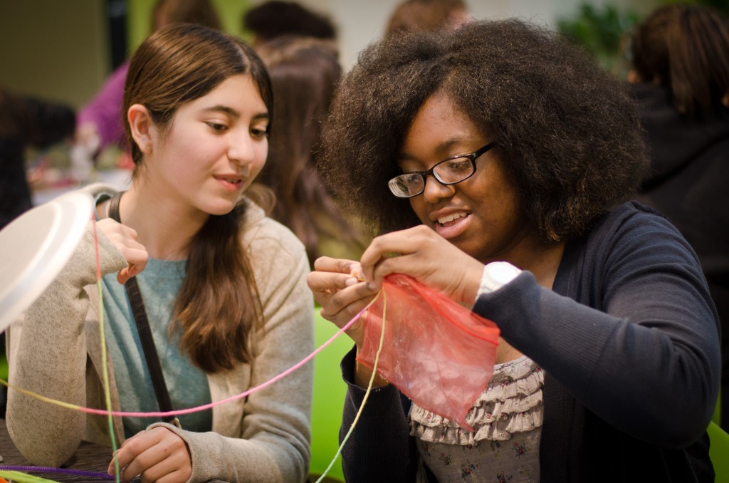 Girls participate in engineering activity