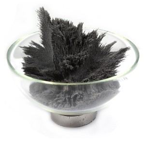 iron filings in dish