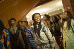 students at fashion show