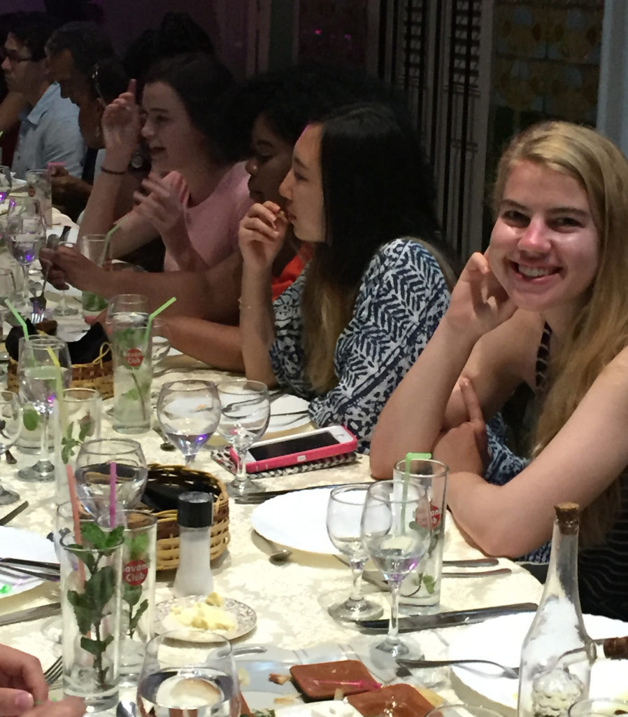 Washington University students at San Cristobal paladar just days before the president’s arrival. (Photo: Edward Macias)