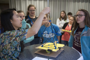 students work on engineering challenge
