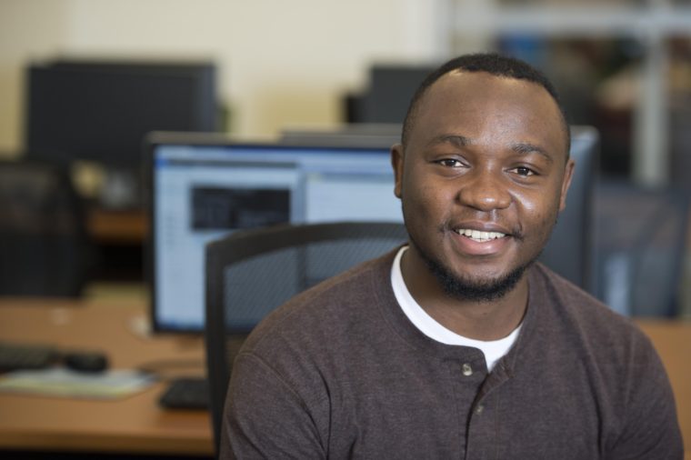 Elie Mafolo in computer lab