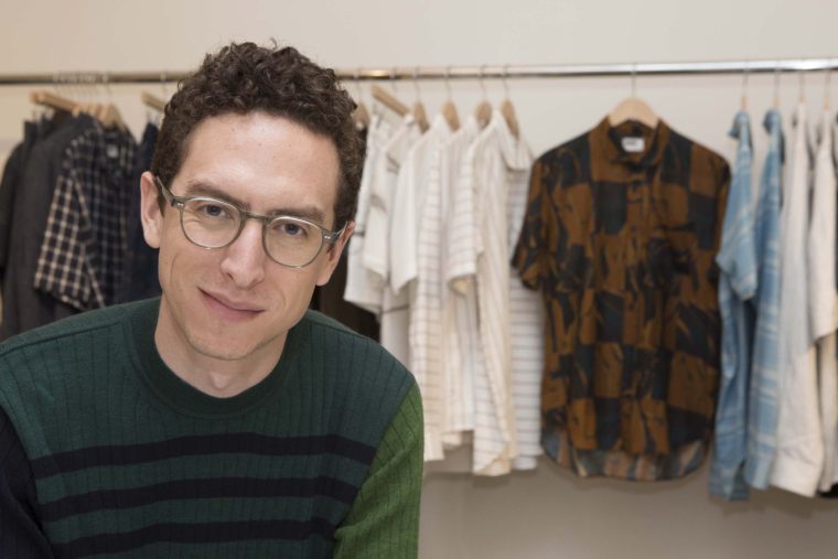 Menswear fashion designer Daniel Dugoff in his studio