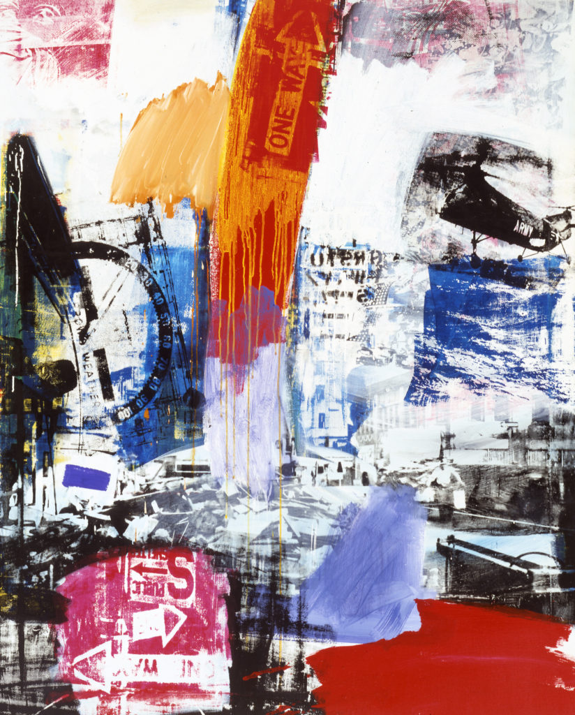 Robert Rauschenberg (American, 1925–2008), "Choke," 1964. Oil and silkscreen on canvas, 60 x 48". Mildred Lane Kemper Art Museum, Washington University in St. Louis. Gift of Mr. and Mrs. Richard K. Weil, 1972. © Robert Rauschenberg Foundation / Licensed by VAGA, New York. 