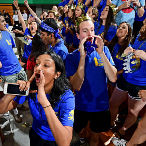 students cheering