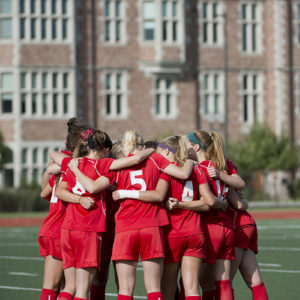 women playing soccer