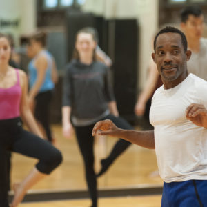 students take dance class