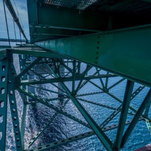 sensor installation at the Mackinac bridge