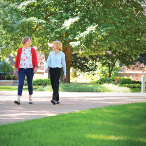 Laurie Maffly-Kipp (left) and Marie Griffith are two endowed professors at the Danforth Center on Religion and Politics.