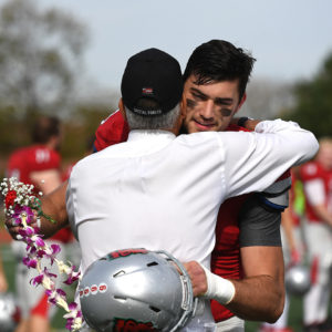 senior day football and cheerleaders