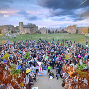 students gathering