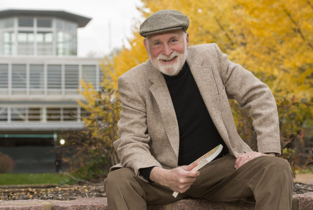 Henry Schvey, professor of drama, in the Performing Arts Department in Arts & Sciences, on the campus he happily calls home. (Photo: Joe Angeles/Washington University)