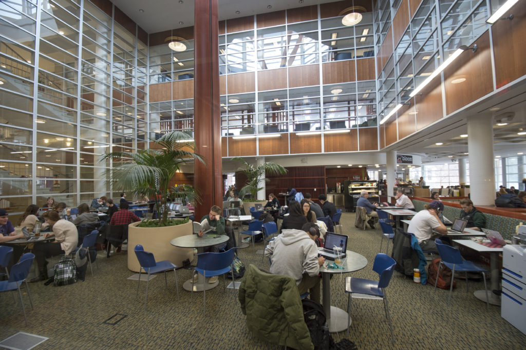 A look at the old Whispers, which featured a bakery, Kaldi's coffee, and a view of the library.