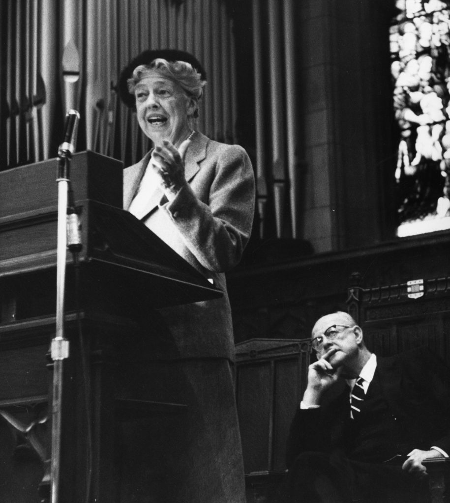 Eleanor Roosevelt speaks on campus