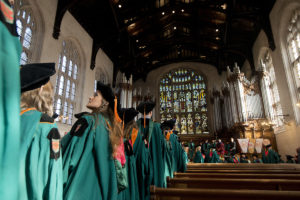 degree candidates enter Graham Chapel