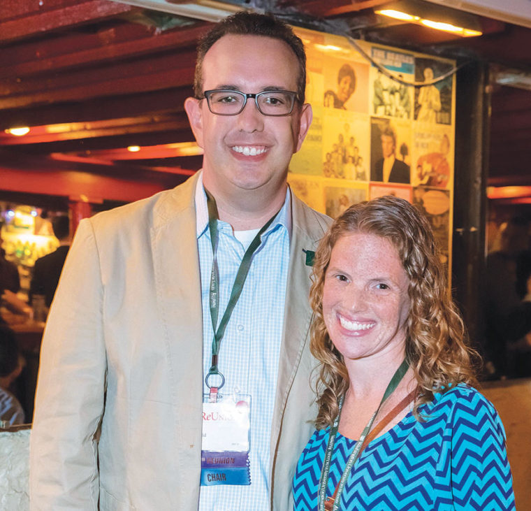 Marissa Hockfield, AB ’01, interviews prospective students for the Alumni and Parents Admission Program. Here, she is pictured with her husband, Josh Steinfeld, AB ’01. (Courtesy photo)