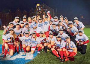 The Washington University women’s soccer team won its first national championship in December 2016. The title is the 20th Washington University teams have earned in Division III athletics. (Photo: Roger Mastroianni)